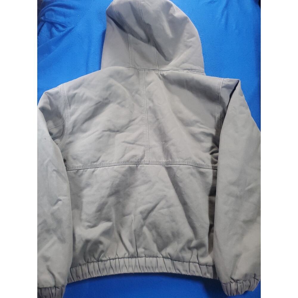 Zara Workwear Canvas Hooded Jacket Women's Size Large Sherpa Lined Coat - Picture 7 of 16